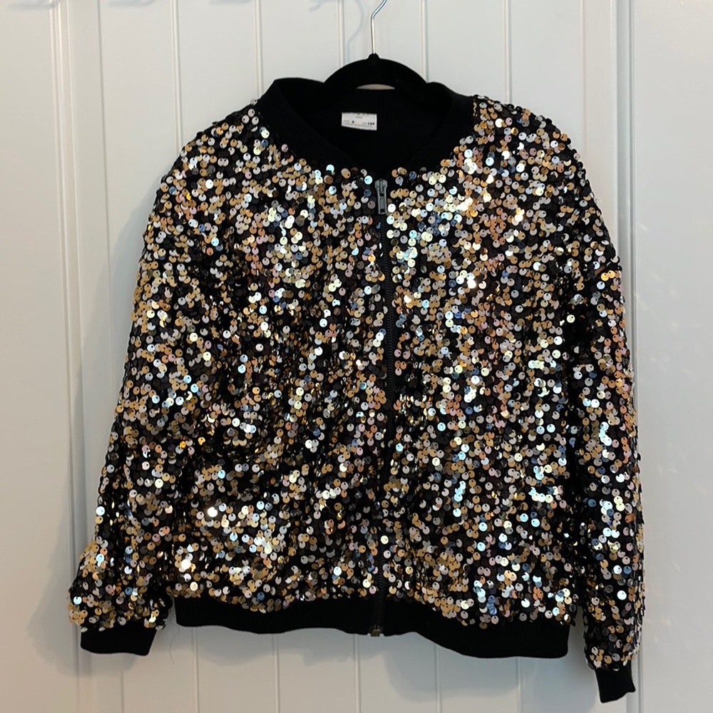Girls Zara sequin zip up jacket